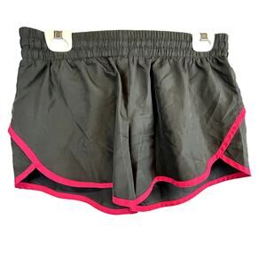 Athletic Works Shorts Women Size Medium 8-10 panty-lined black with pink stripe